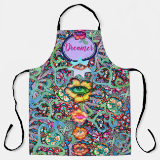 Chakra Floral Dreamer Colorful Unusual Mystical Apron