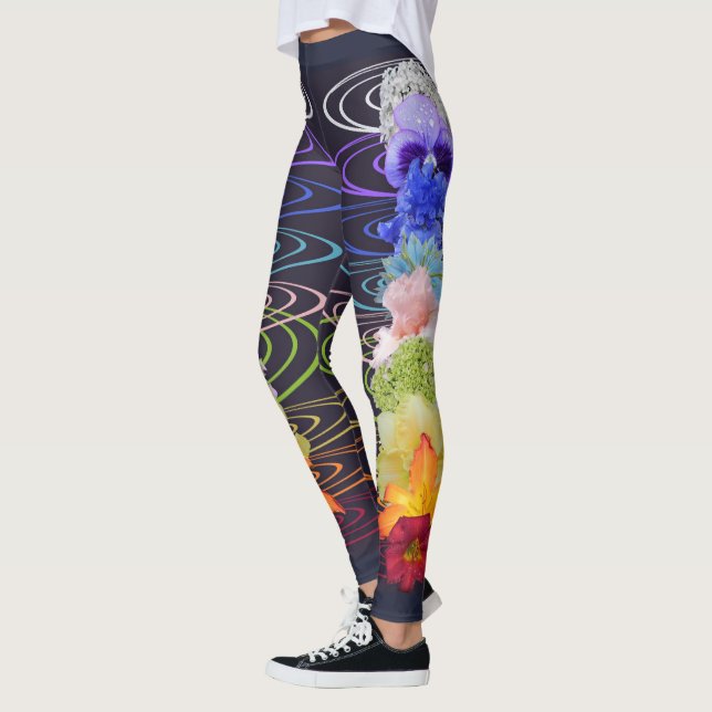 Chakra Flower Design Print Leggings (Left)