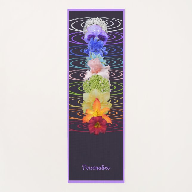 Chakra Flowers for Zen Yoga Meditation Namaste Mat (Front)