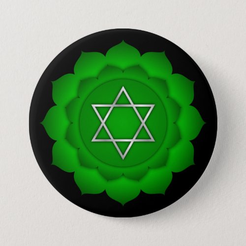 Chakra Green Heart Zen Yoga Spiritual Meditation Button