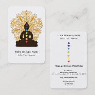 Chakra Healing Meditation Lotus Pose Man Mandala Business Card