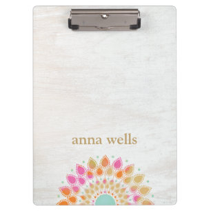 Chakra Lotus Flower Mandala Clipboard