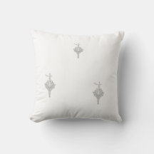 Chakra Lotus Flower Silver Pendant Throw Pillow