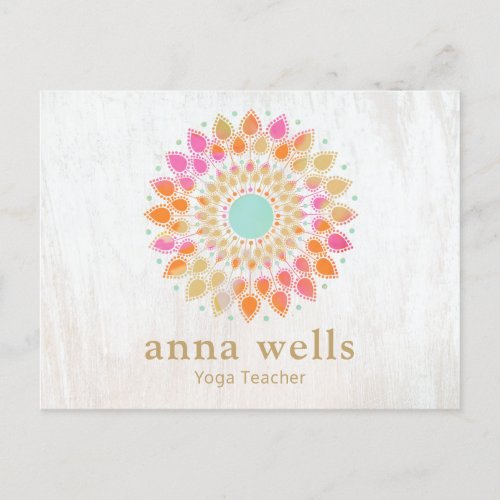 Chakra  Lotus Mandala Yoga Teacher Business Card