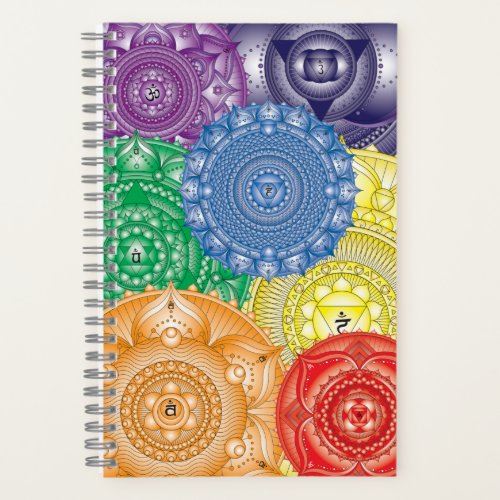 Chakra Mandala Collage Multi_Color Notebook