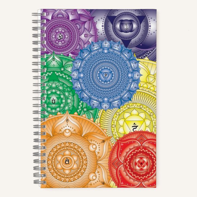 Chakra Mandala Collage Multi-Color Notebook (Front)