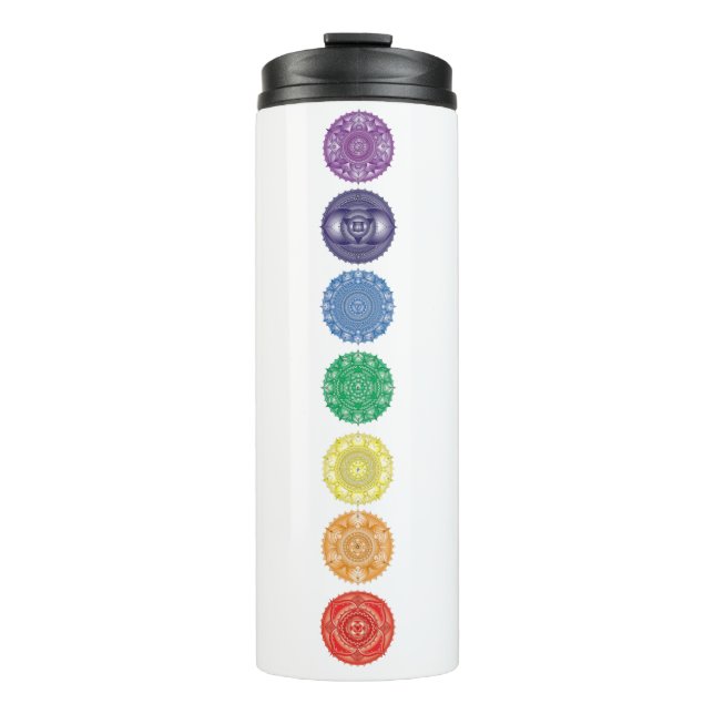 Chakra Mandala Multi Color Thermal Tumbler (Front)