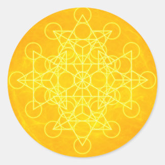 Chakra Mandala Sacred Geometry Bright Yellow Classic Round Sticker