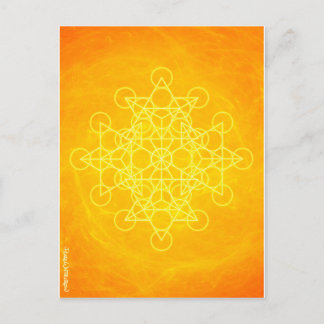 Chakra Mandala Sacred Geometry Bright Yellow Postcard
