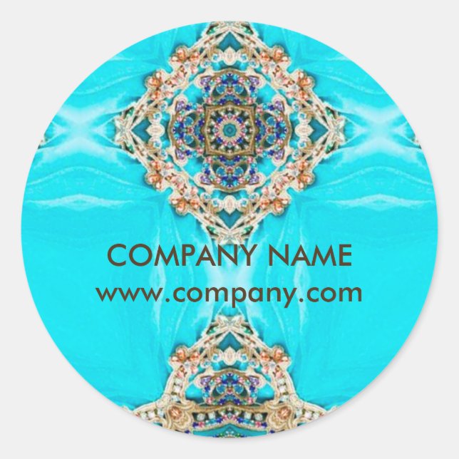 chakra massage therapist Yoga turquoise bohemian Classic Round Sticker (Front)