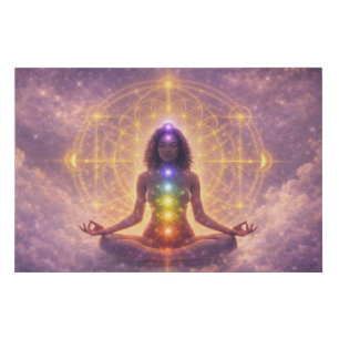 Chakra Meditation 36x24 Faux Canvas Art
