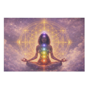 Chakra Meditation 36x24 Faux Canvas Art
