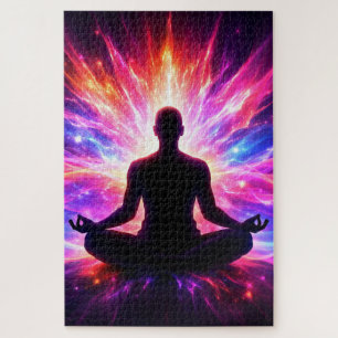 Chakra Meditation Puzzle Colorful Yoga Art