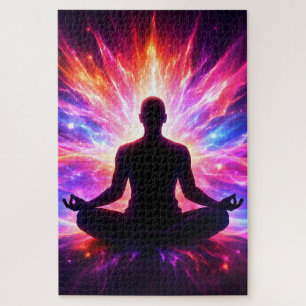 Chakra Meditation Puzzle Colorful Yoga Art