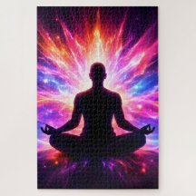 Chakra Meditation Puzzle Colorful Yoga Art