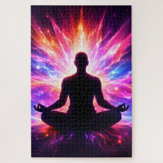 Chakra Meditation Puzzle Colorful Yoga Art