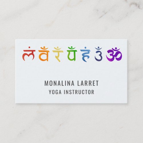 Chakra Meditation Symbol Yoga Instructor Business Card