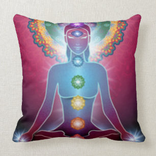 Chakra Meditation Yoga Throw Pillow