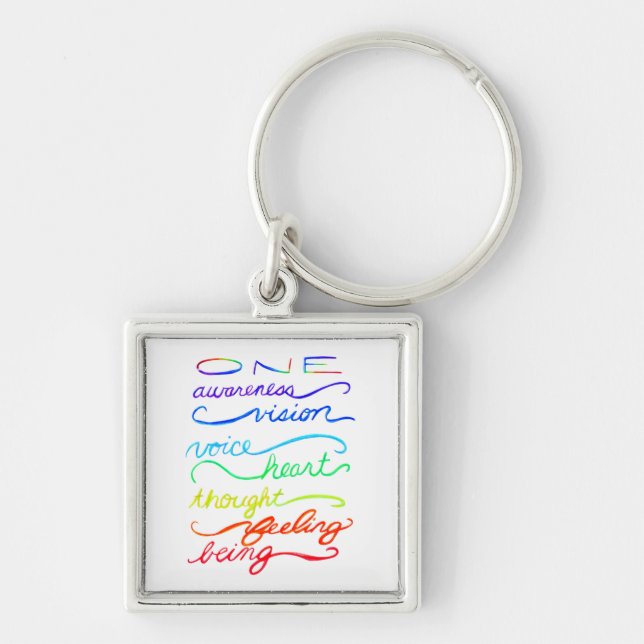 Chakra One Inspirational Words Art Keychains (Front)