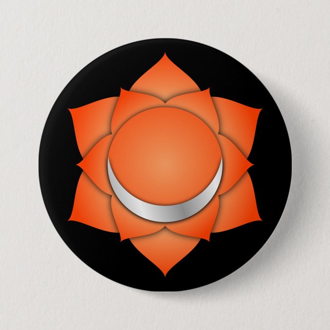 Chakra Orange Sacral Zen Yoga Spiritual Meditation Button (Front)