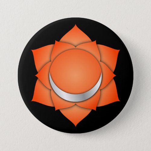 Chakra Orange Sacral Zen Yoga Spiritual Meditation Button