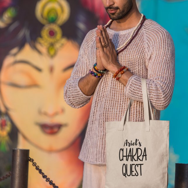 Chakra Quest Personalized Yoga Meditation Boho Tote Bag (Shop now and embrace the essence of mindfulness!)
