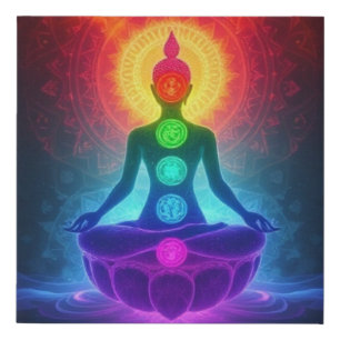 Chakra Radiance: The Path to Inner Balance Faux Canvas Print