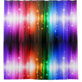 chakra,rainbow colors,sparkle,glitter,bokeh,faux, shower curtain