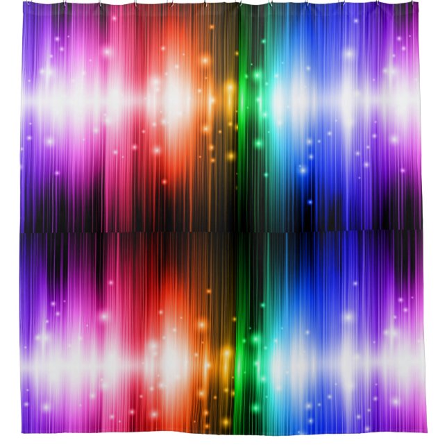chakra,rainbow colors,sparkle,glitter,bokeh,faux, shower curtain (Front)