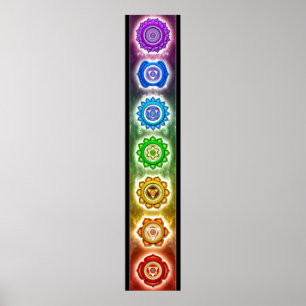 Chakra red,orange,yellow,green,turquoise,indigo, poster