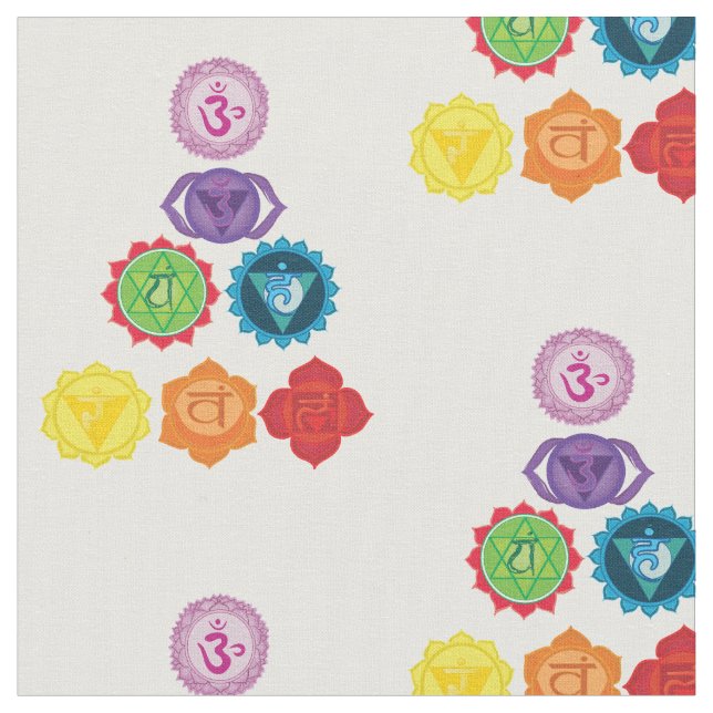 Chakra, Seven Chakras Energy System  Fabric (Close Up)