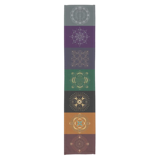 Chakra Shadow Mandala Color Block Table Runner (Front)