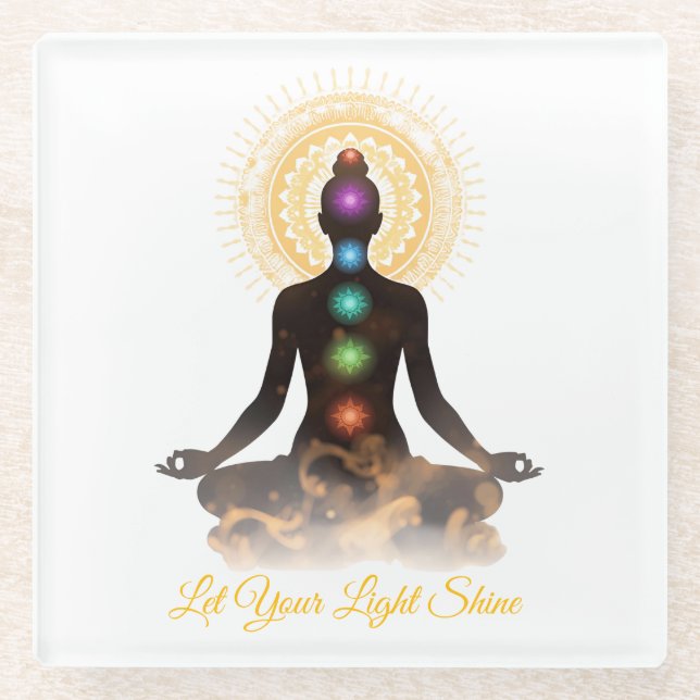Chakra Silhouette Coaster – Let Your Light Shine (Front)