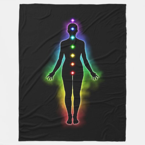 Chakra Silhouette Large Fleece Blanket