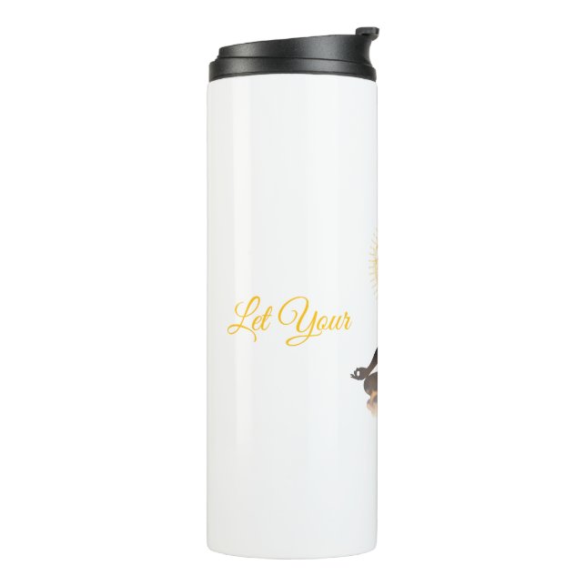Chakra Silhouette – Let Your Light Shin Thermal Tumbler (Rotated Left)