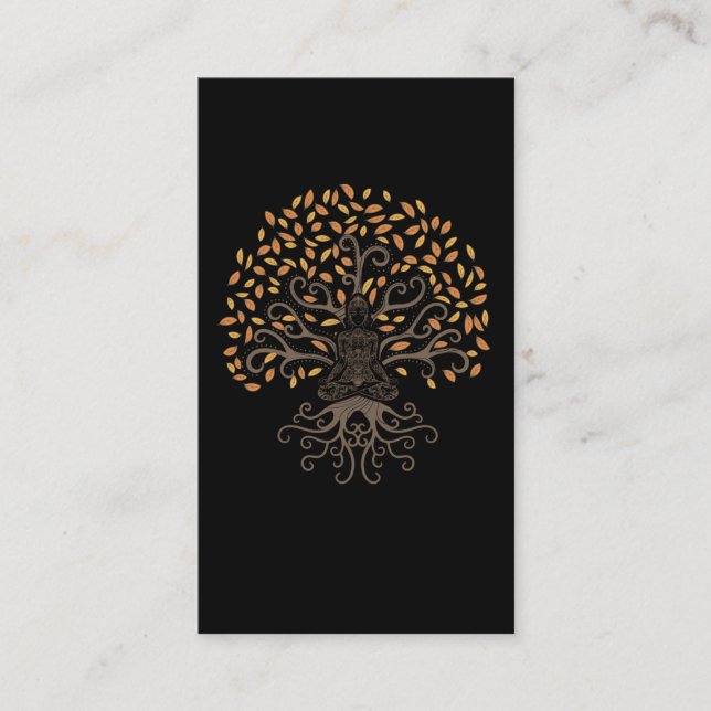 Chakra Spiritual Tree Reiki Yoga Meditation Business Card (Front)