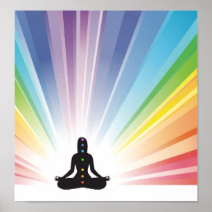 chakra system yoga yogi zen aura ohm chi energy poster