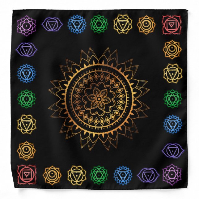 Chakra Tarot/Altar Cloth Bandana (Front)
