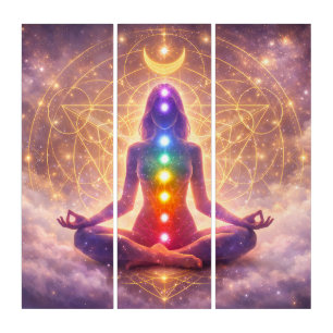 Chakra Triptych Wall Art Meditation Decor