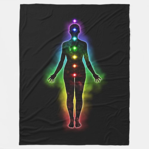 Chakra Universe Large Fleece Blanket