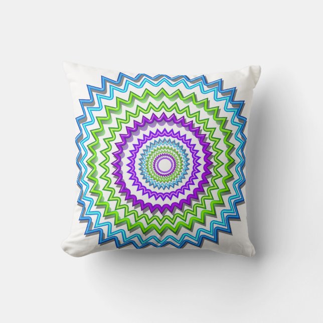CHAKRA WHEEL Round Neon Sparkle Healing Decoration Throw Pillow (Front)
