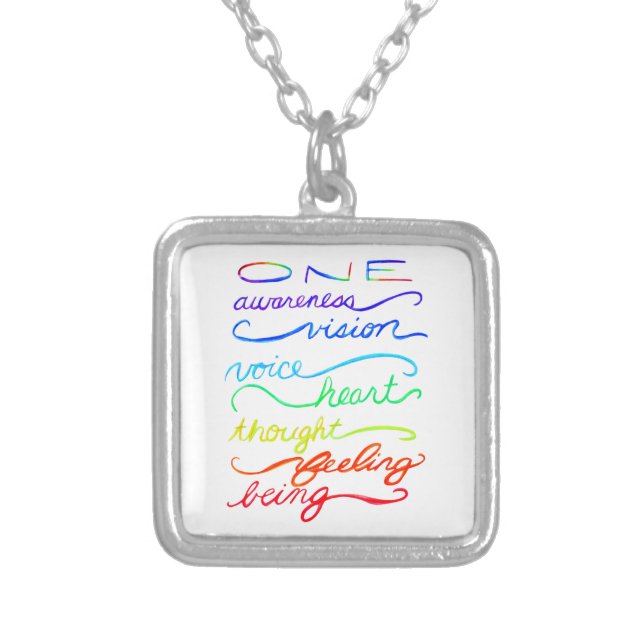 Chakra Words Custom Jewelry Art Pendant Necklaces (Front)