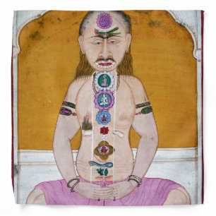 Chakra Yoga Illustration for Meditation Bandana
