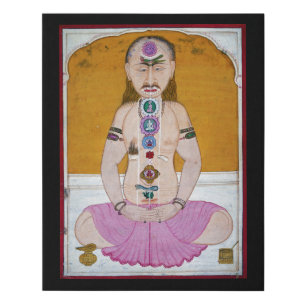 Chakra Yoga Illustration for Meditation Faux Canvas Print