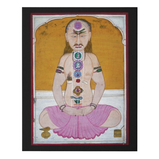 Chakra Yoga Illustration for Meditation Faux Canvas Print (Front)