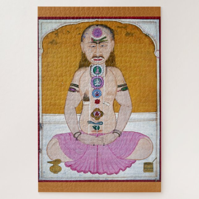 Chakra Yoga Illustration for Meditation Jigsaw Puzzle (Vertical)