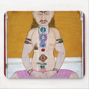 Chakra Yoga Illustration for Meditation Mouse Pad