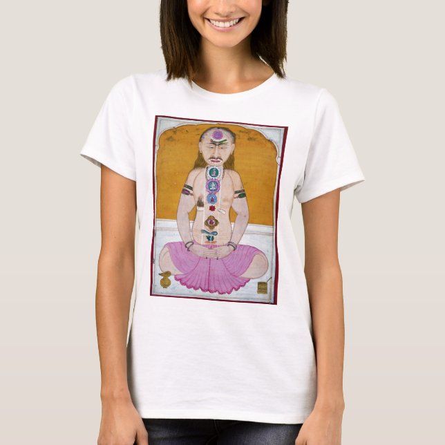 Chakra Yoga Illustration for Meditation T-Shirt (Front)