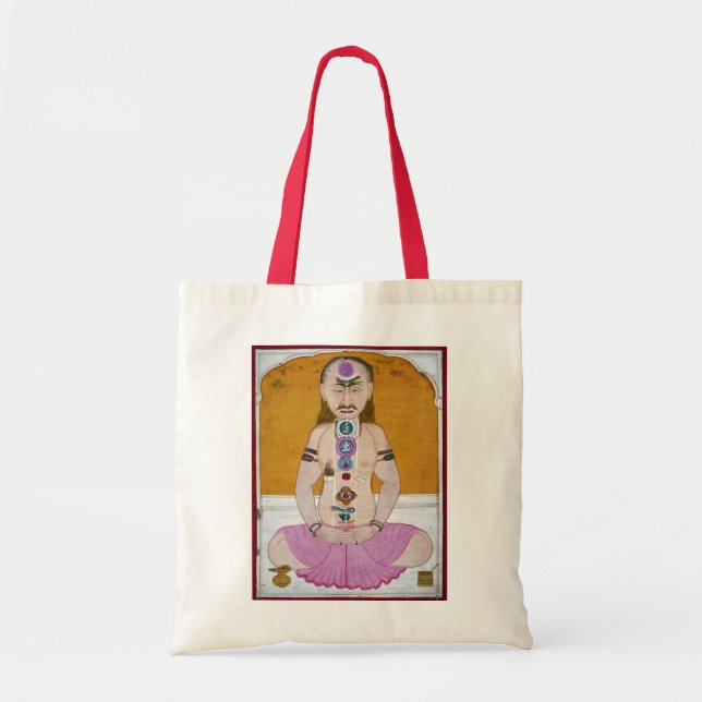 Chakra Yoga Illustration for Meditation Tote Bag (Front)