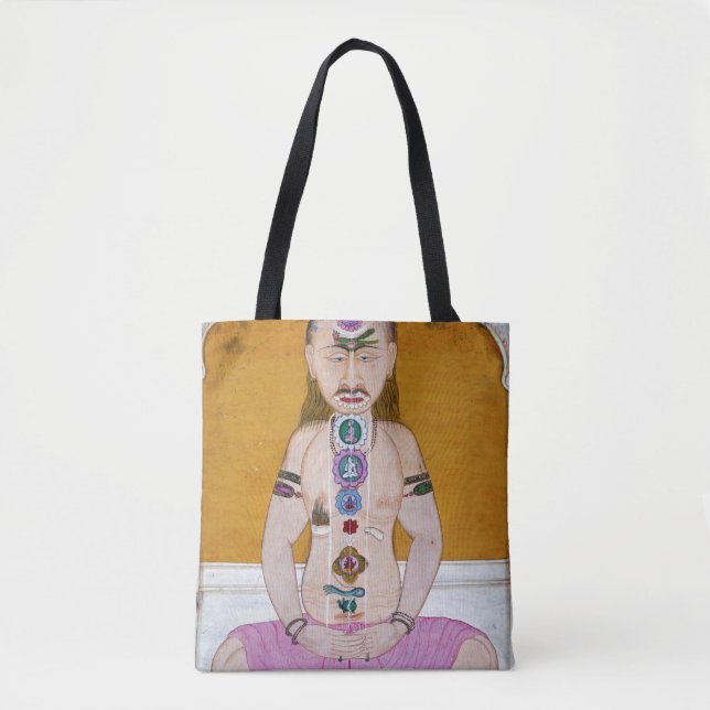 Chakra Yoga Illustration for Meditation Tote Bag (Front)